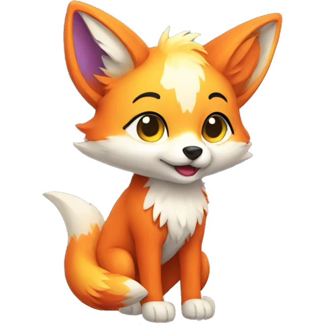 Rainbow Fox Full Body emoji