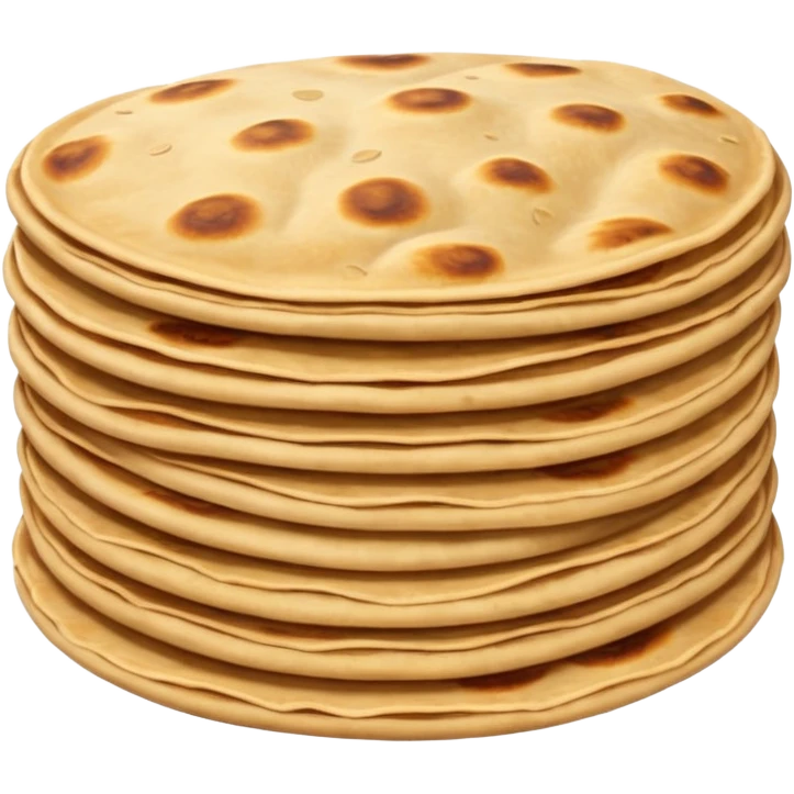 realistic stack of indian roti/chapati emoji