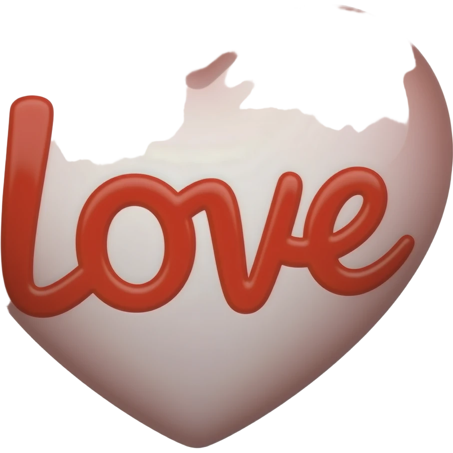 the word love in japanese letter make it color red emoji