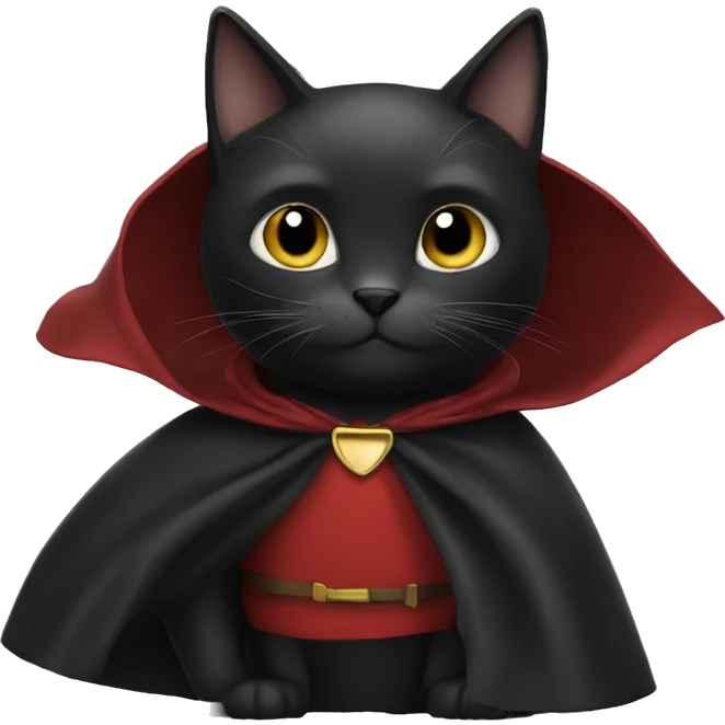 Black cat with cape emoji