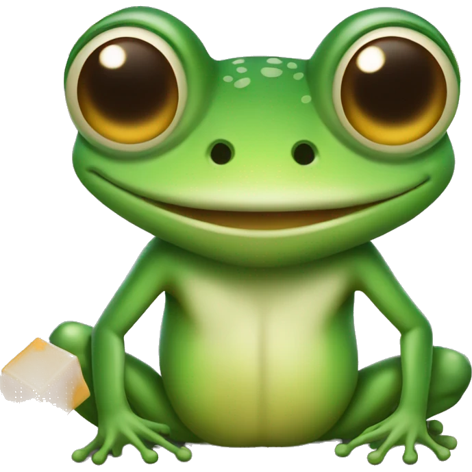 Frog with butterscotch  emoji