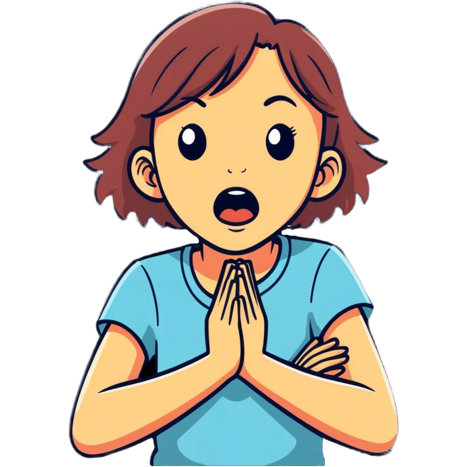 Arms crossed holding neck screaming girl emoji