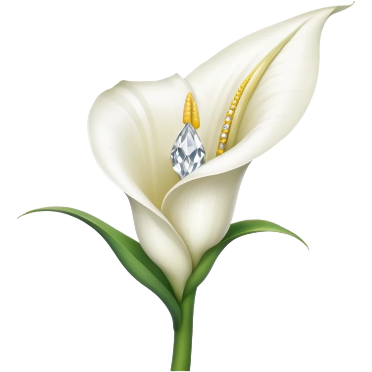 Calla lily with diamond texture emoji