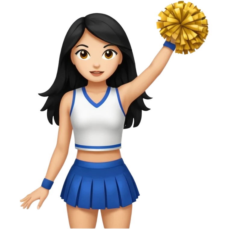 cheerleader full body with long black hair emoji