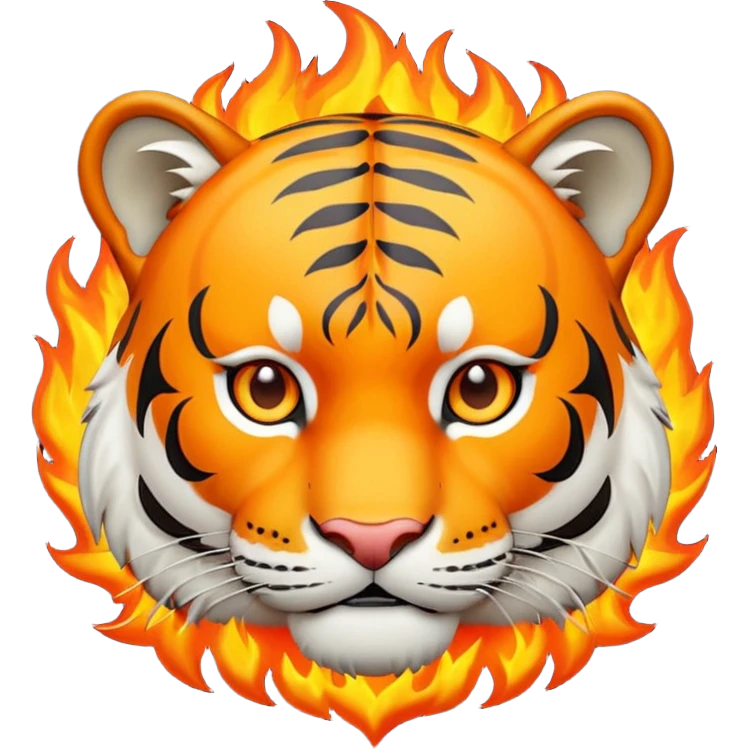 Tiger on fire emoji
