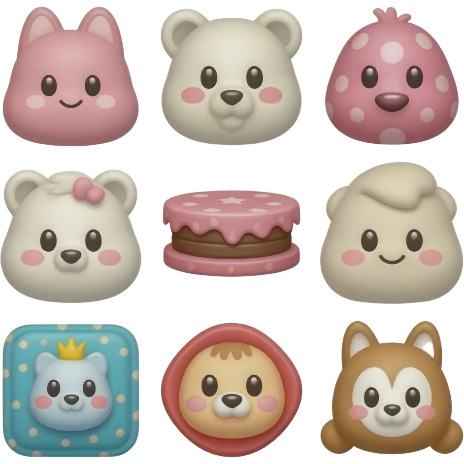 variety of products for sale, shopping items, ecommerce products, cute merchandise emoji