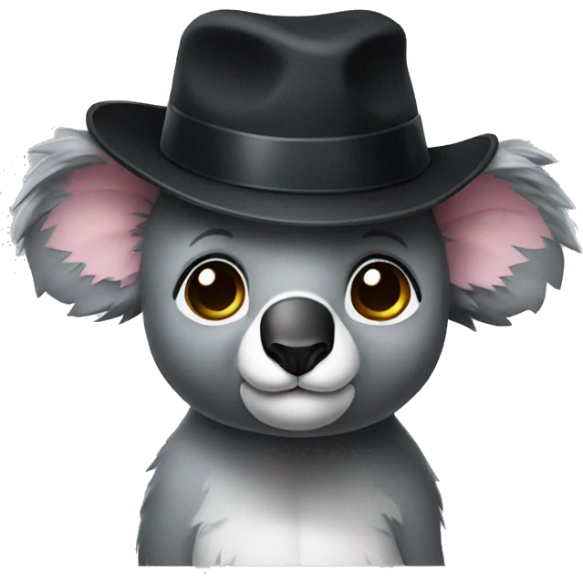 Iphone emojis , koala with black hat emoji