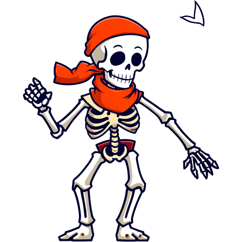 Papyrus from Undertale, tall skeleton with a red scarf, white body armor, orange-red gloves, enthusiastic pose emoji