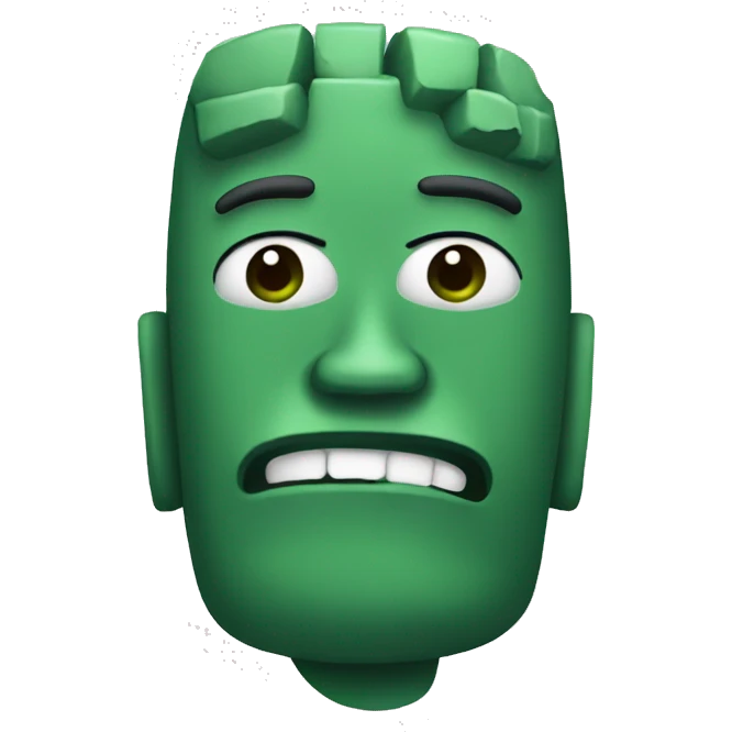 Moai who vomits with green vomit emoji