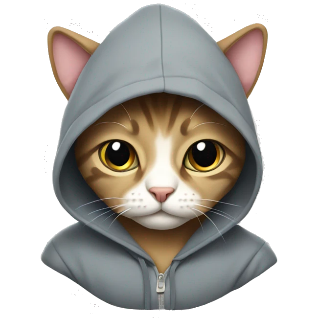 Cat wearing hoodie emoji