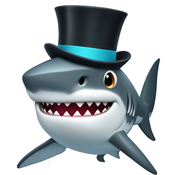 Sharks with top hats emoji