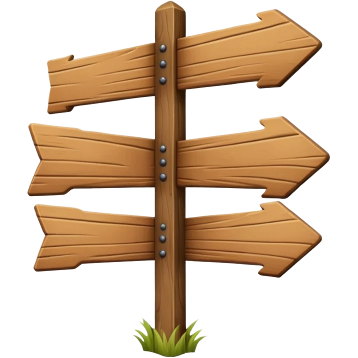 Wooden sign post made of felt texture, scrapbooking style, transparent background emoji