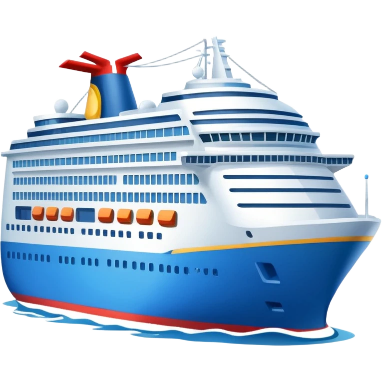 Blue and white cruise emoji