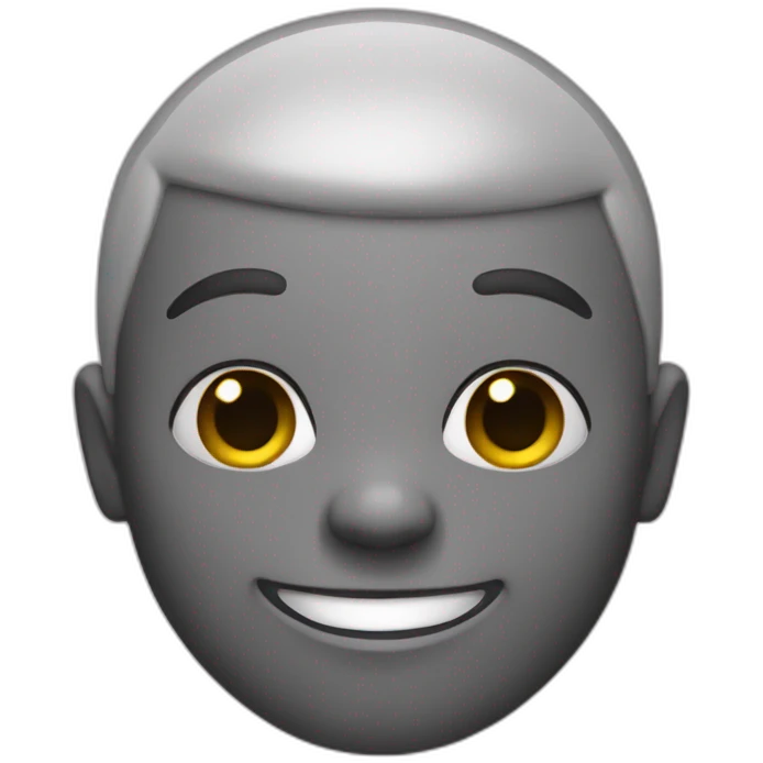Complete black skin, creepy smile emoji
