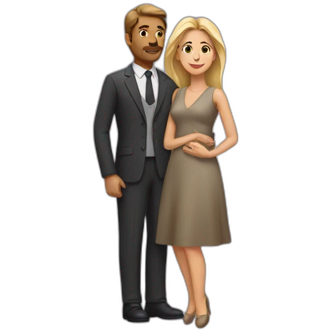 A woman on A man emoji
