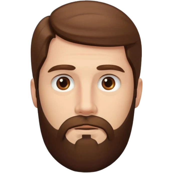 man with long straight hair and beard no mustache emoji