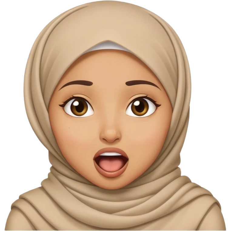 Hijabi lightskin girl choking herself as a joke emoji