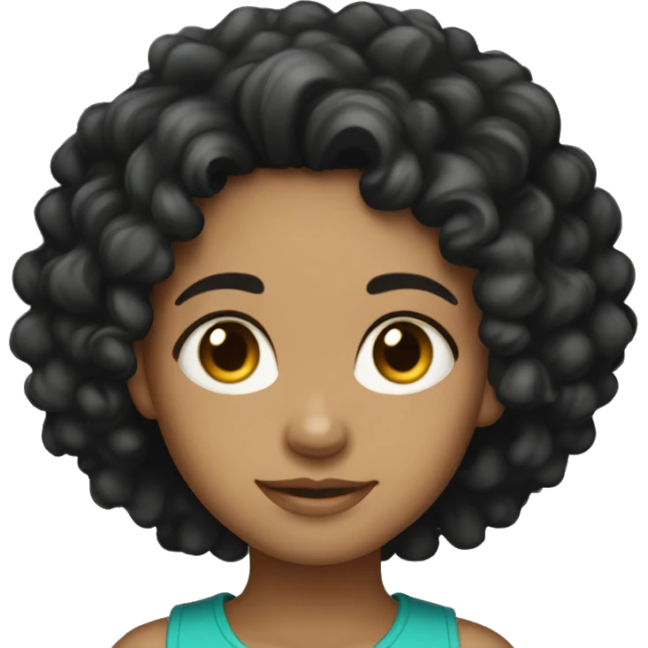 light skin black curly haired girl emoji