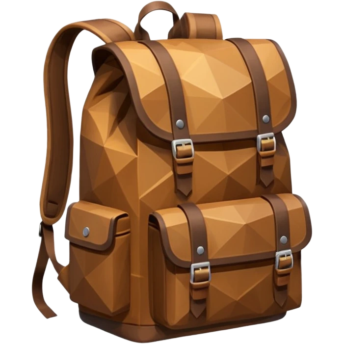 backpack brown emoji low poly  emoji