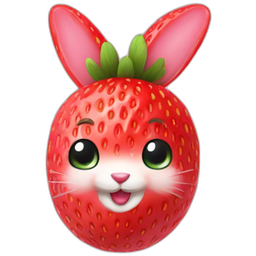 Strawberry bunny emoji