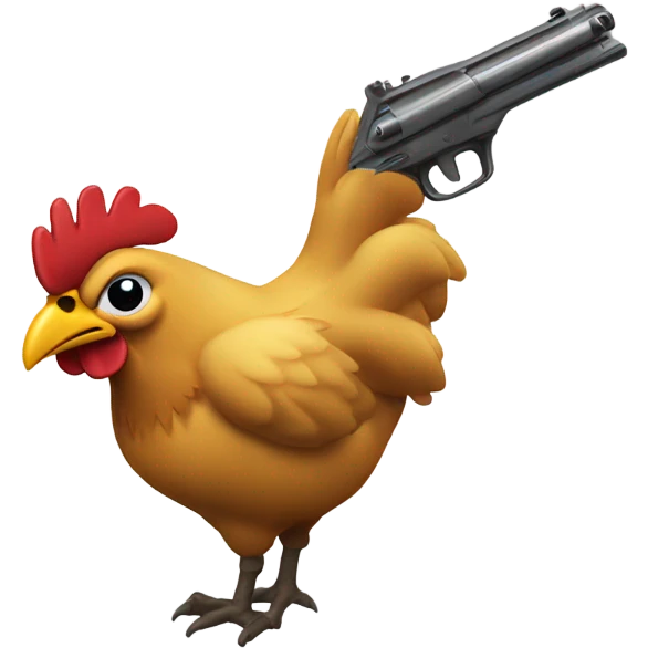 Gallina con pistola emoji