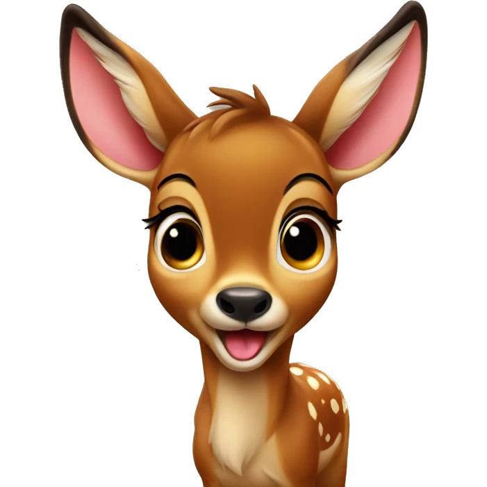 bambi showing tongue emoji