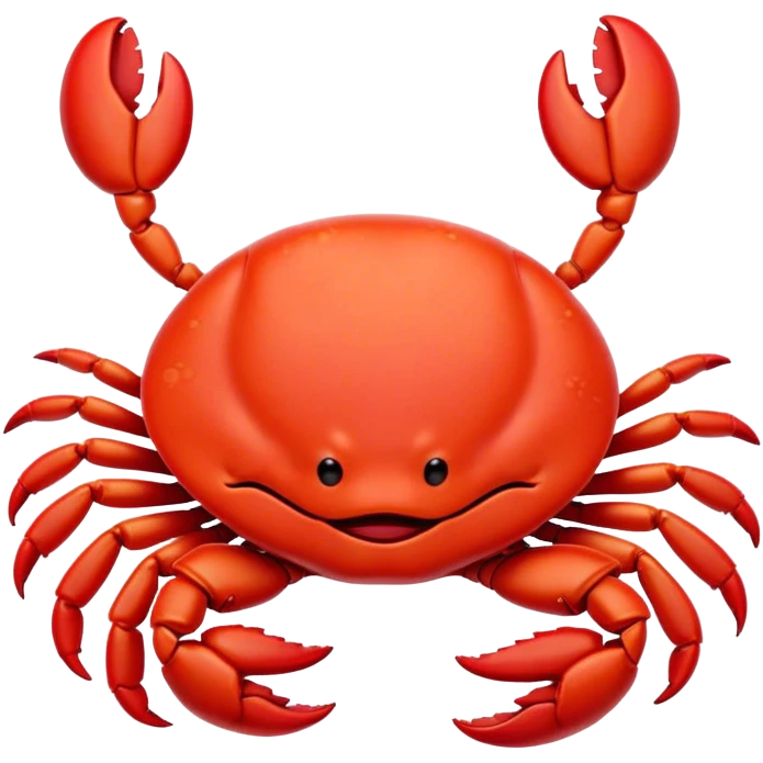Meme-Worthy Cute Sleeping Red Crab Portrait Emoji, Head resting peacefully with a contented smile, showcasing a robust, vivid scarlet carapace and softly closed eyes in serene slumber, Simplified yet adorably endearing features, highly detailed, glowing with a soft, drowsy ocean light, high shine, relaxed and utterly lovable, stylized with an air of playful laziness, soft glowing outline, capturing the essence of a sleeping red crab that feels destined to become the next viral icon of adorable rest! emoji