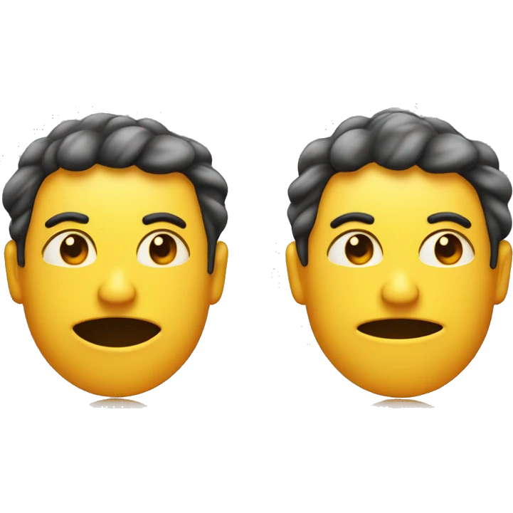 An image with two identical emoji faces. On the left, a face that looks hot and sweaty with drops of sweat and a tired expression. On the right, the same face but smiling happily. Both emojis should be the same size and style emoji