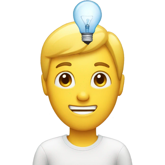 man with a lightbulb idea on head emoji