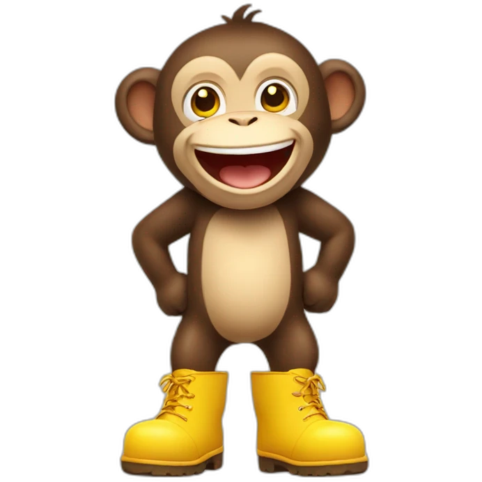 happy monkey with rubber boots emoji