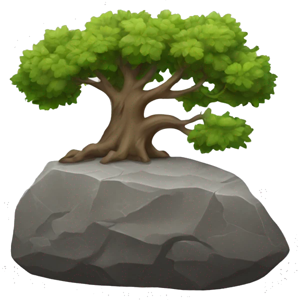 Rock and Tree emoji