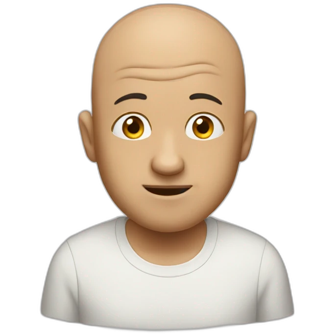 a bald man noticing something emoji