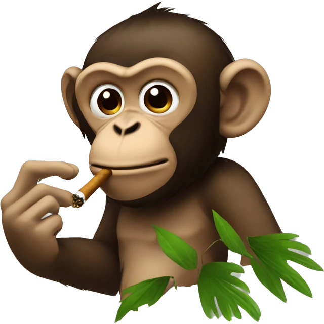 Monkey smoking leaves emoji