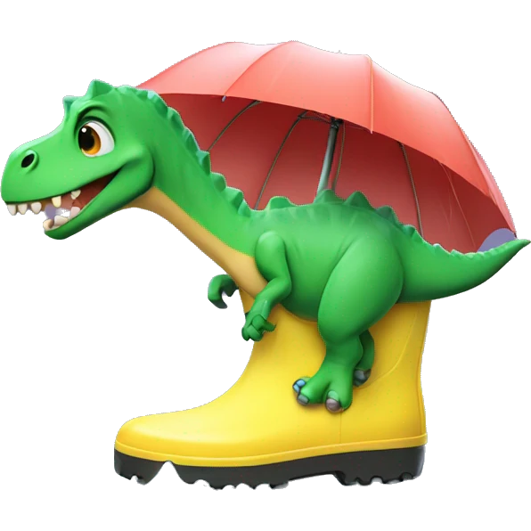 Dinosaur in rain boots  emoji
