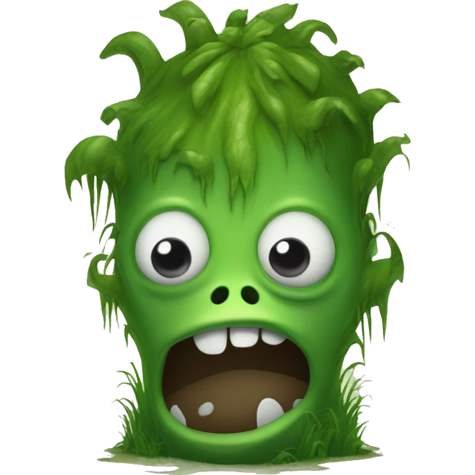 green swamp monster peeking his head out of the swamp. emoji
