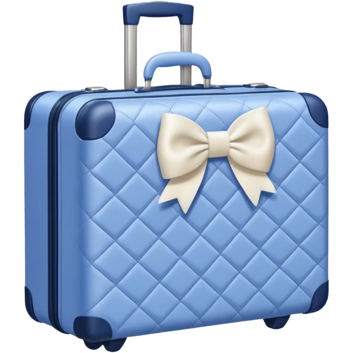 Periwinkle quilted luggage with white bow  emoji
