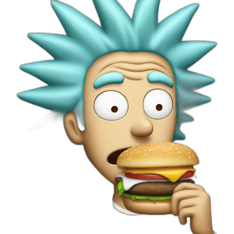 Rick sanchez eating burger emoji