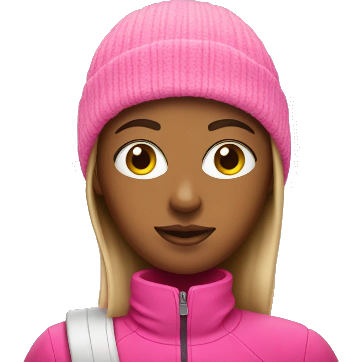 Girl with pink ski mask on  emoji