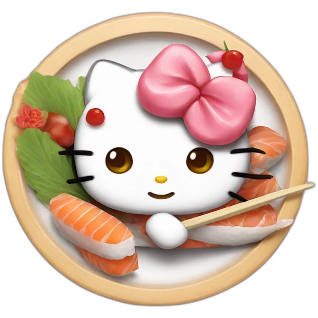 Hello kitty eat sushis  emoji