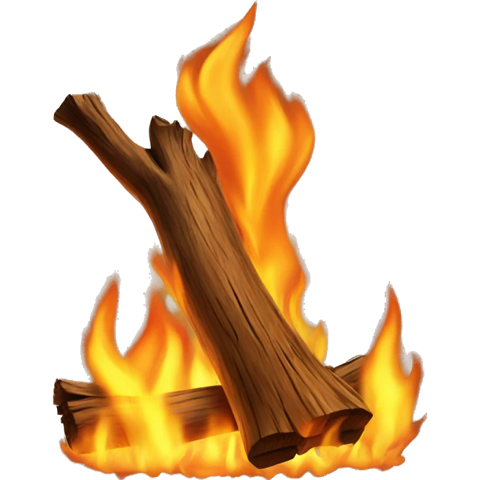 Wood on fire emoji