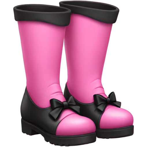 Pink boots with black bows emoji