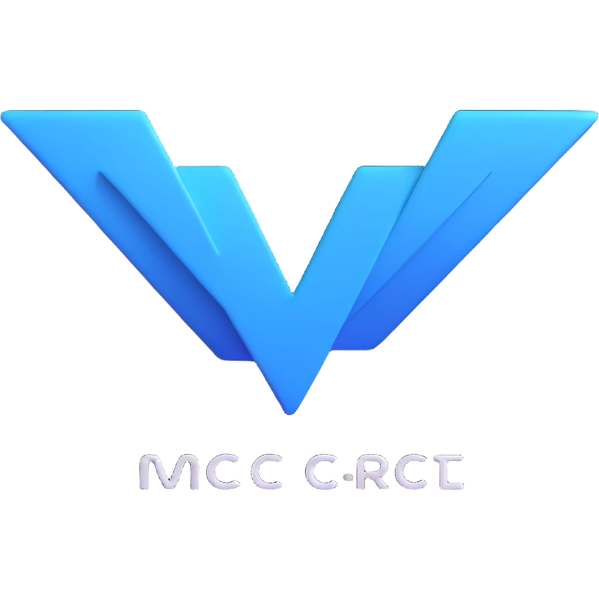 sleek blue and white 3D corporate logo emoji
