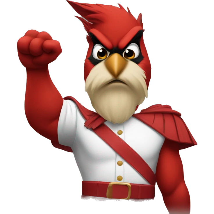 Cardinal flexing over wildcat emoji