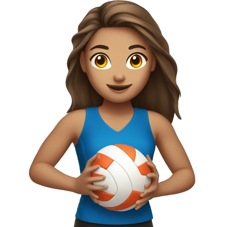 Brown hair girl playing volleyball emoji