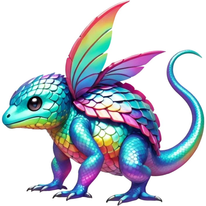 Shiny Exotic Tropical Pokémon-Fakémon-hybrid-creature (full body) emoji