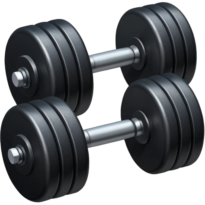 black dumbbell isometric emoji