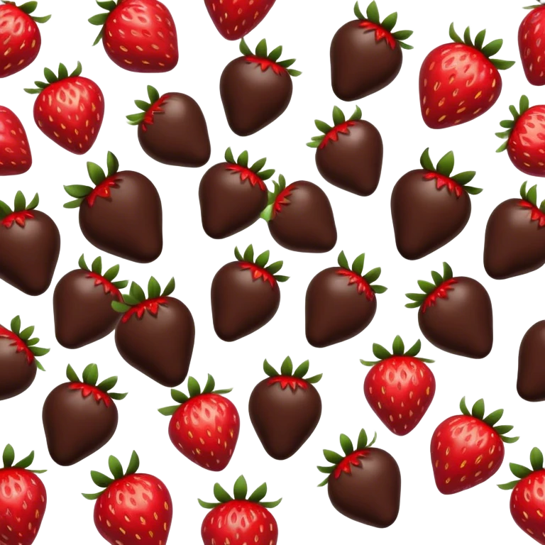 lots of strawberries in melted chocolate emoji