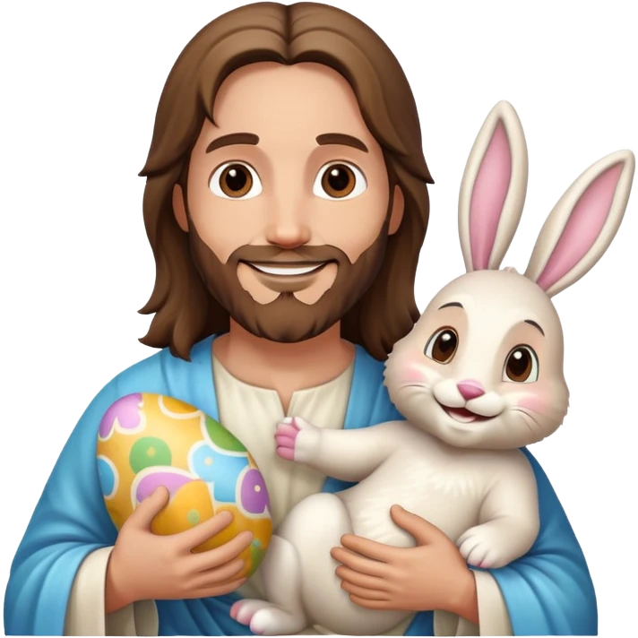 Jesus with Easter bunny emoji