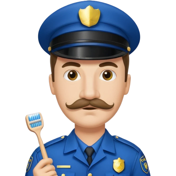 policeman with toothbrush moustache emoji