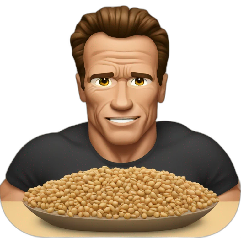 arnold schwarzenegger eating beans emoji